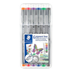 Staedtler pigment liner zestaw 6 cienkopisów 0.5mm - sklep plastyczny
