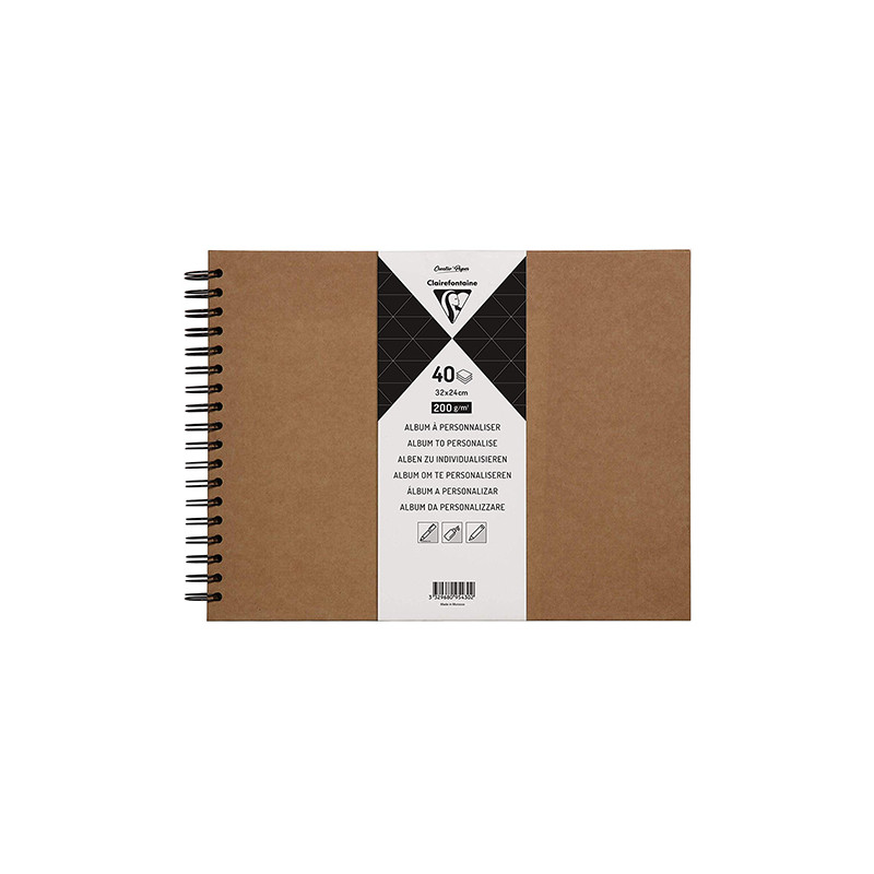 Sketchbook Clairefontaine kraft album spiral 200g 40 sheets