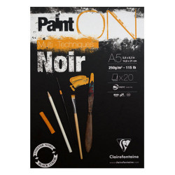 Block Clairefontaine paint on noir 250g 20sheets