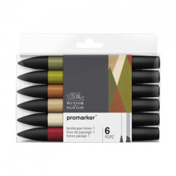 Winsor&Newton promarker landscape tones set of 6 colors