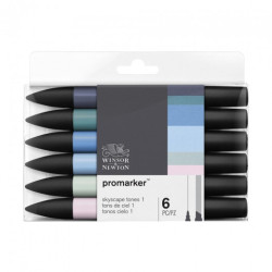 Winsor&Newton promarker skyscape tones zestaw 6 kolorów - sklep plasty