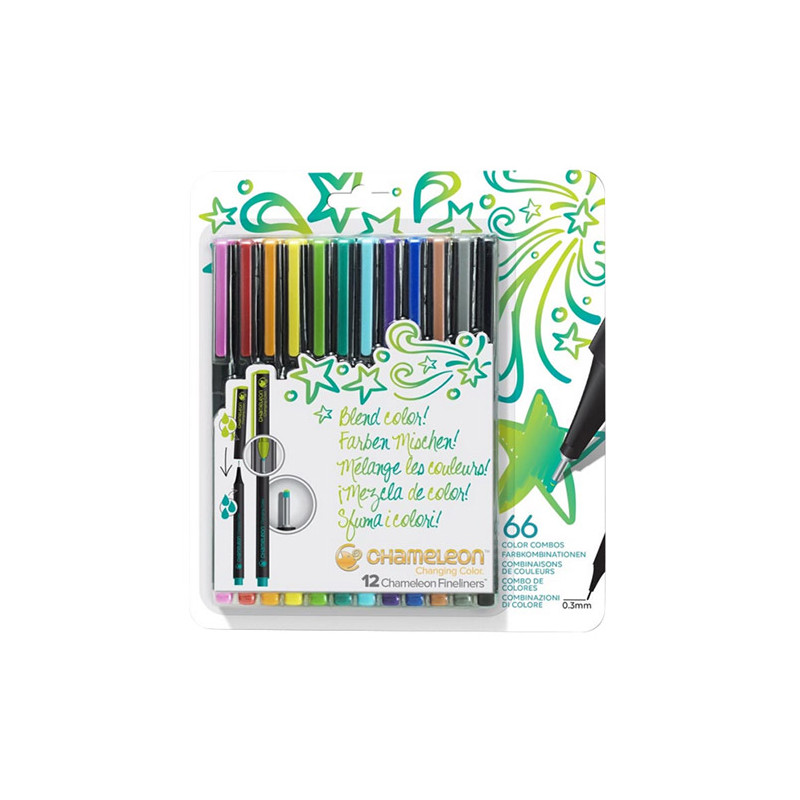 Chameleon bright set of 12 tonal fineliners - szał art - sklep plastyc