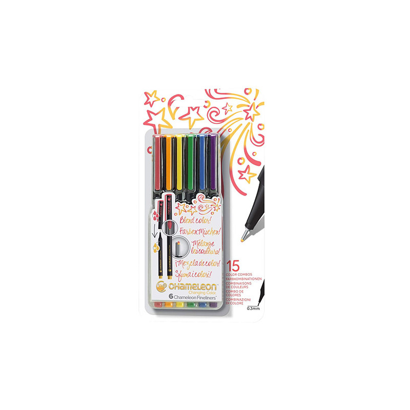 Chameleon fineliner primary zestaw 6 tonalnych cienkopisów - sklep pla