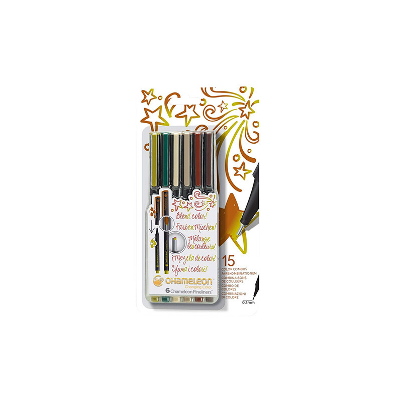 Chameleon nature set of 6 tonal fineliners - szał art - sklep plastycz