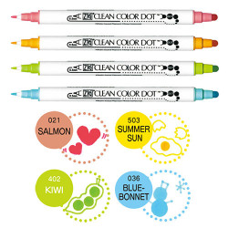Kuretake clean color dot set of 4 markers - szal art - sklep plastyczn