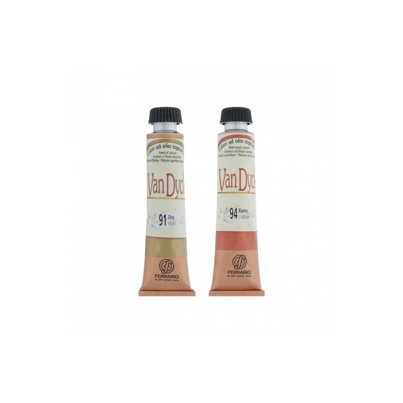 Ferrario van dyck farba olejna metaliczna 20 ml - sklep plastyczny - s