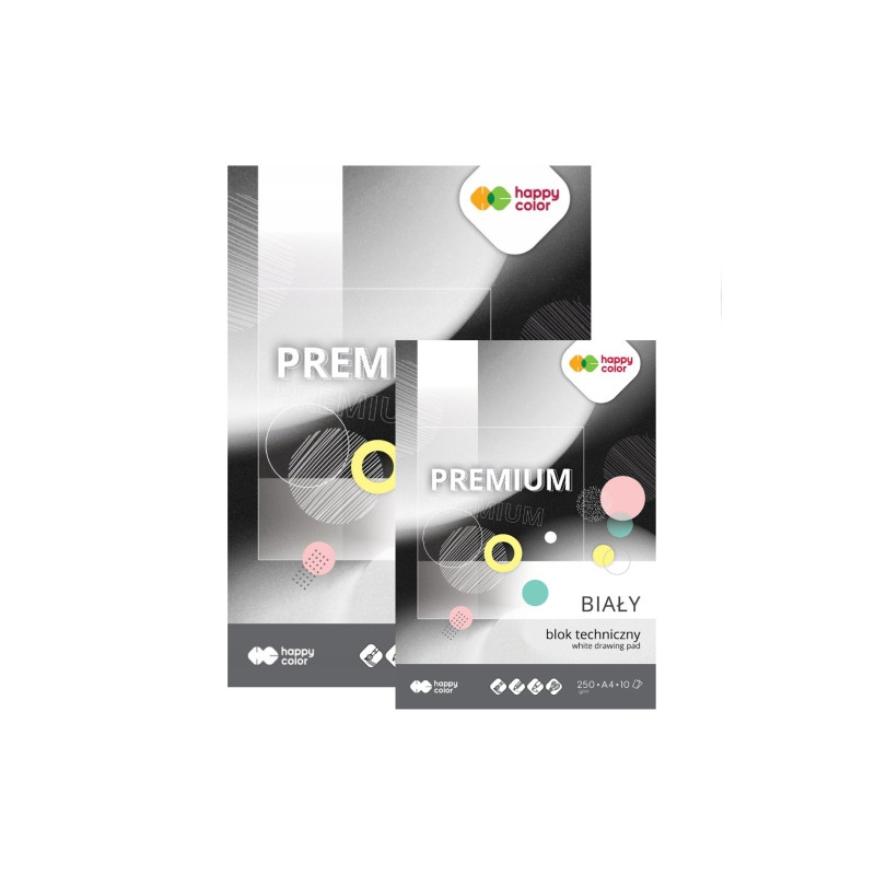 Blok Happy Color Premium techniczny biały 250g 10ark