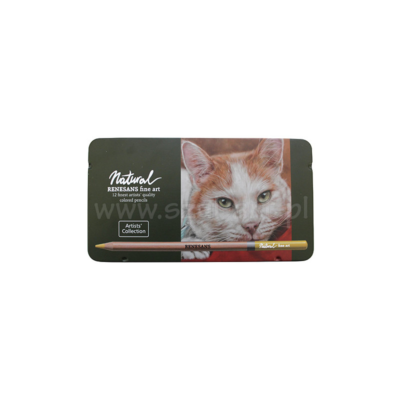 Renesans natural zestaw 12 kredek artystycznych w metalowej kasecie -