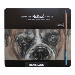 Renesans natural zestaw 24 kredek artystycznych w metalowej kasecie -