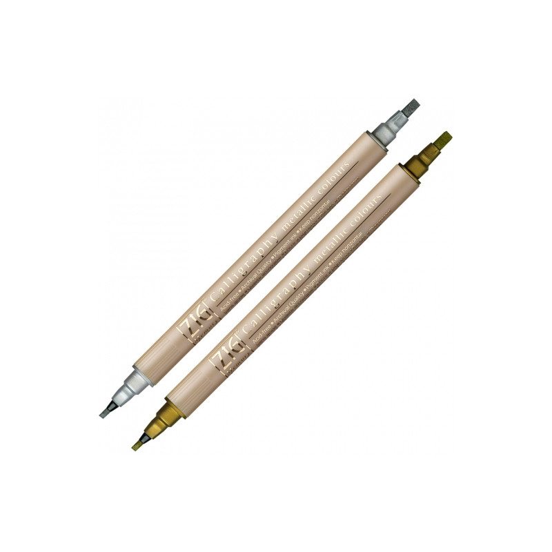 Kuretake zig calligraphy metallic silver