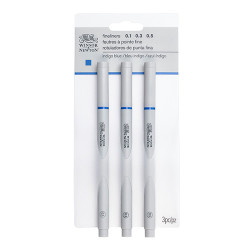 Winsor&Newton fineliner zestaw 3 cienkopisów - indigo blue - sklep pla