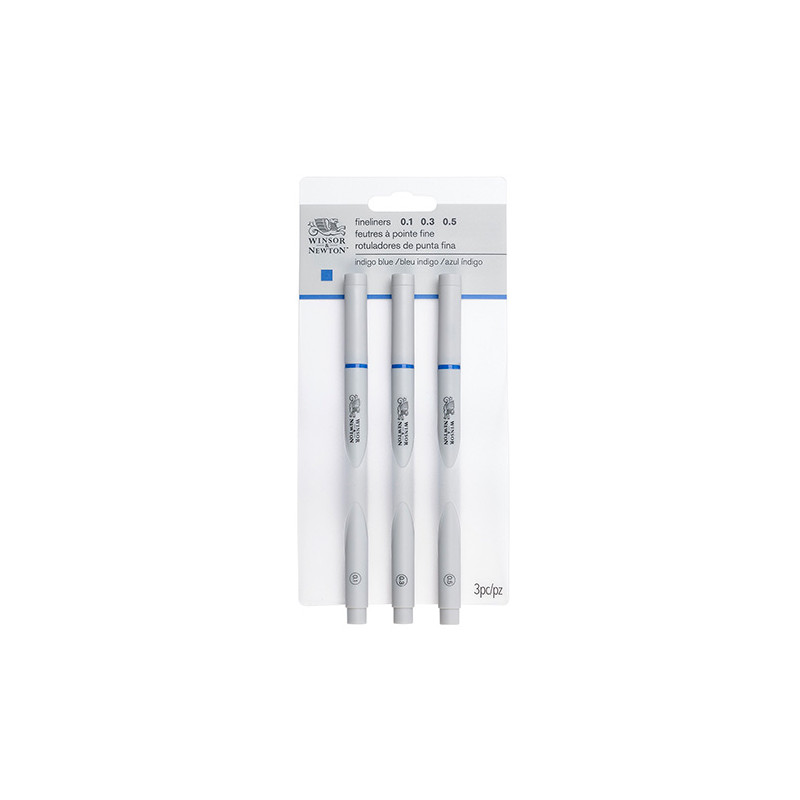 Winsor&Newton fineliner zestaw 3 cienkopisów - indigo blue - sklep pla