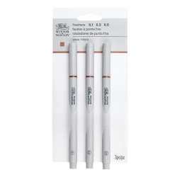 Winsor&Newton fineliner zestaw 3 cienkopisów - sepia - sklep plastyczn