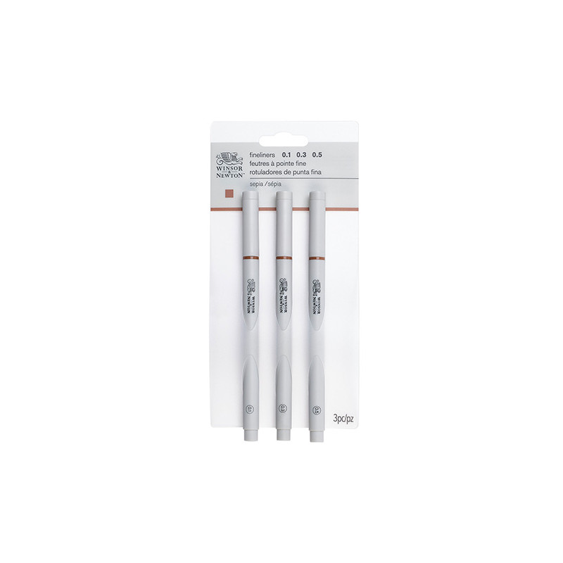 Winsor&Newton fineliner zestaw 3 cienkopisów - sepia - sklep plastyczn