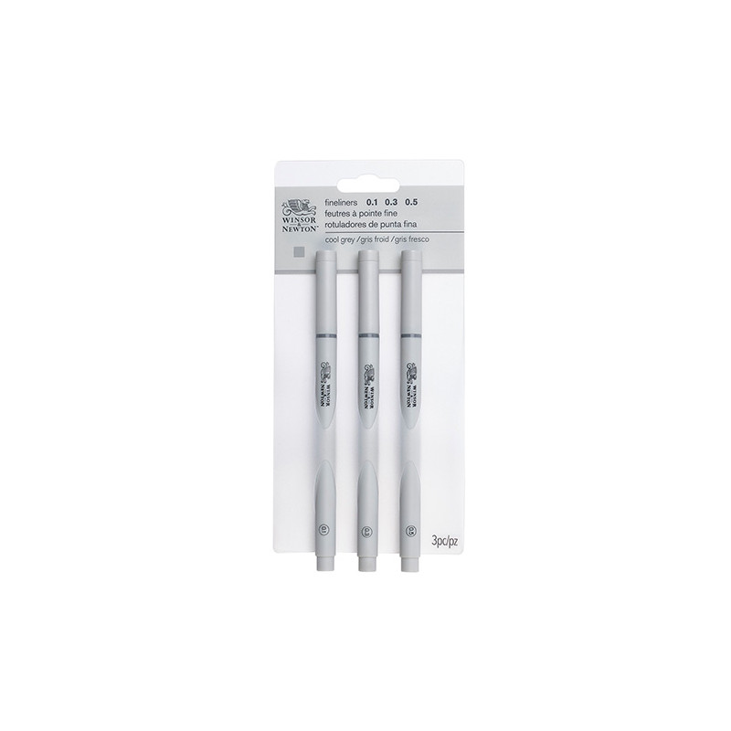 Winsor&Newton fineliner zestaw 3 cienkopisów - cool grey - sklep plast