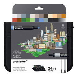 Winsor&Newton promarker architectural zestaw 24 kolorów - sklep plasty