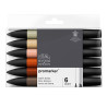 Winsor&Newton promarker earth tones zestaw 6 kolorów - sklep plastyczn