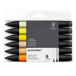 Winsor&Newton promarker yellow tones zestaw 6 kolorów - sklep plastycz