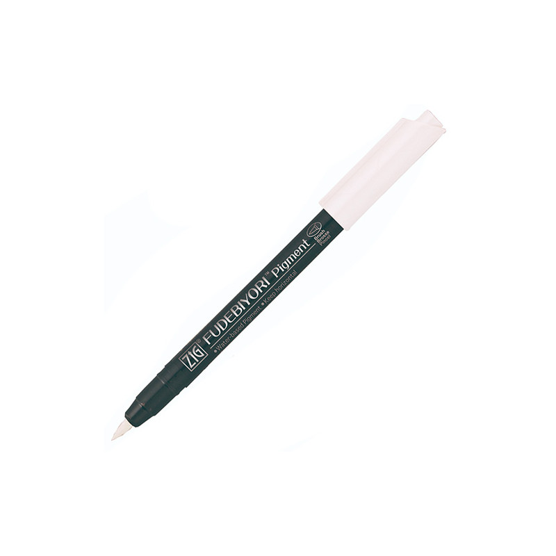 Kuretake zig fudebiyori pigment milky white brush pen - sklep plastycz