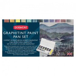 Derwent graphitint paint pan set of 12 cubes watercolors