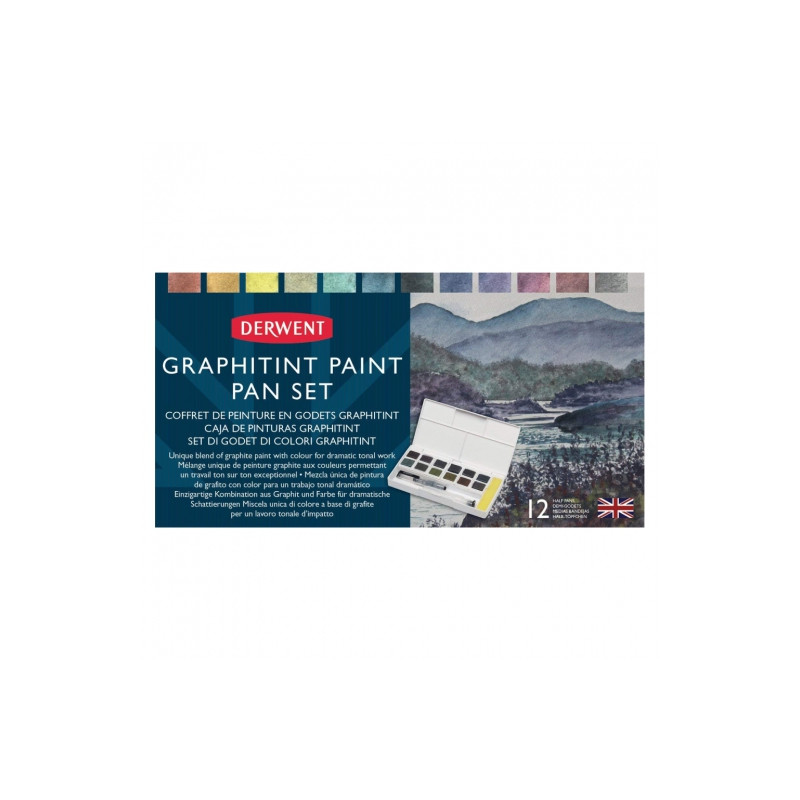 Derwent graphitint paint pan set of 12 cubes watercolors