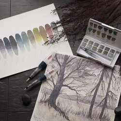 Derwent graphitint paint pan zestaw 12 akwareli w kostce - sklep plast