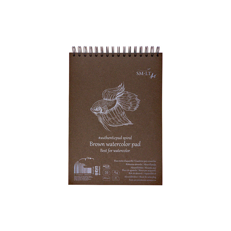 Block SM-LT watercolor fish brown spiral 280g