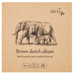 Blok SM-LT art słonie brown sketch 135g 32ark - sklep plastyczny - sza