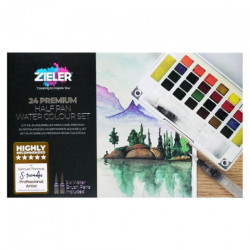Zieler premium half pan watercolour set 24