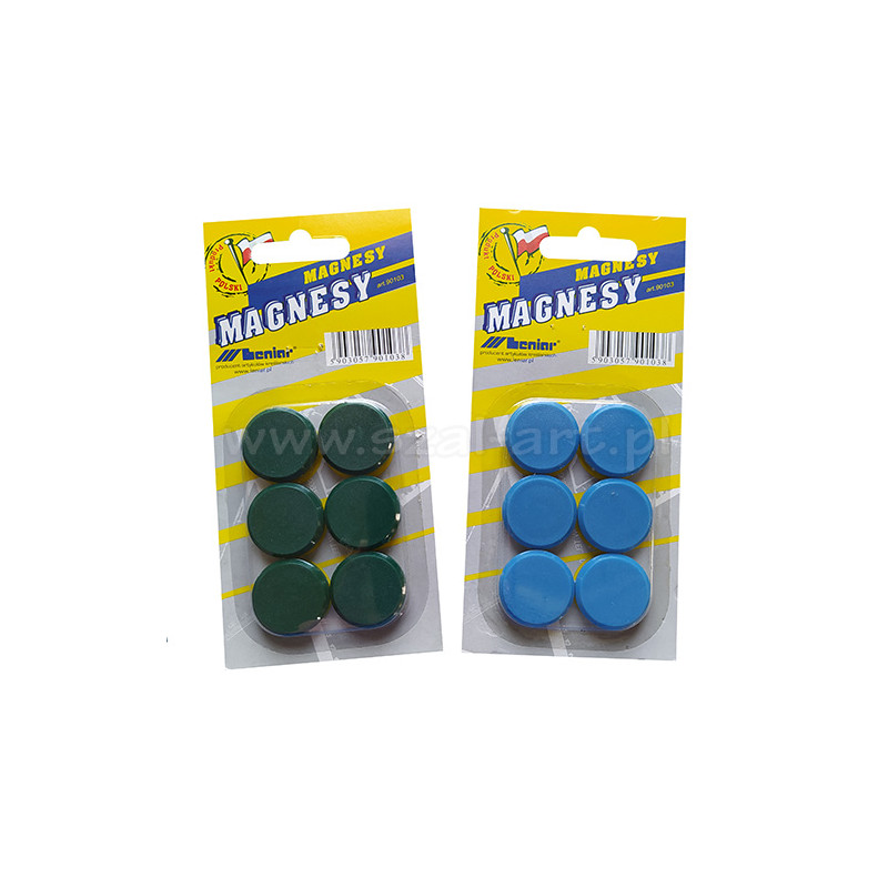 Komplet magnesów o średnicy 25mm 6 sztuk - sklep plastyczny - szał dla