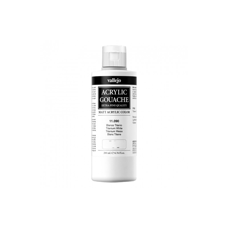 Vallejo acrylicos gwasz akrylowy titanium white 200ml - sklep plastycz