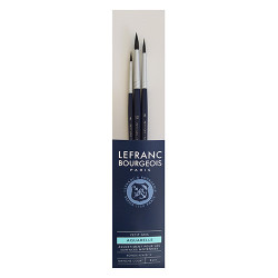 L&B set of 3 round natural brushes short handle 4,8,12