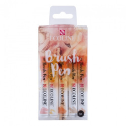 Talens ecoline beige pink zestaw 5 pisaków - sklep plastyczny - szał d