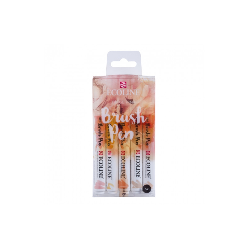 Talens ecoline beige pink zestaw 5 pisaków - sklep plastyczny - szał d