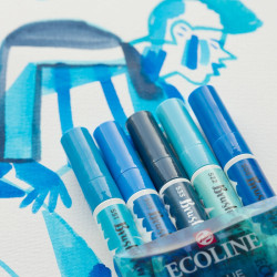 Talens ecoline blue zestaw 5 pisaków - sklep plastyczny - szał dla pla