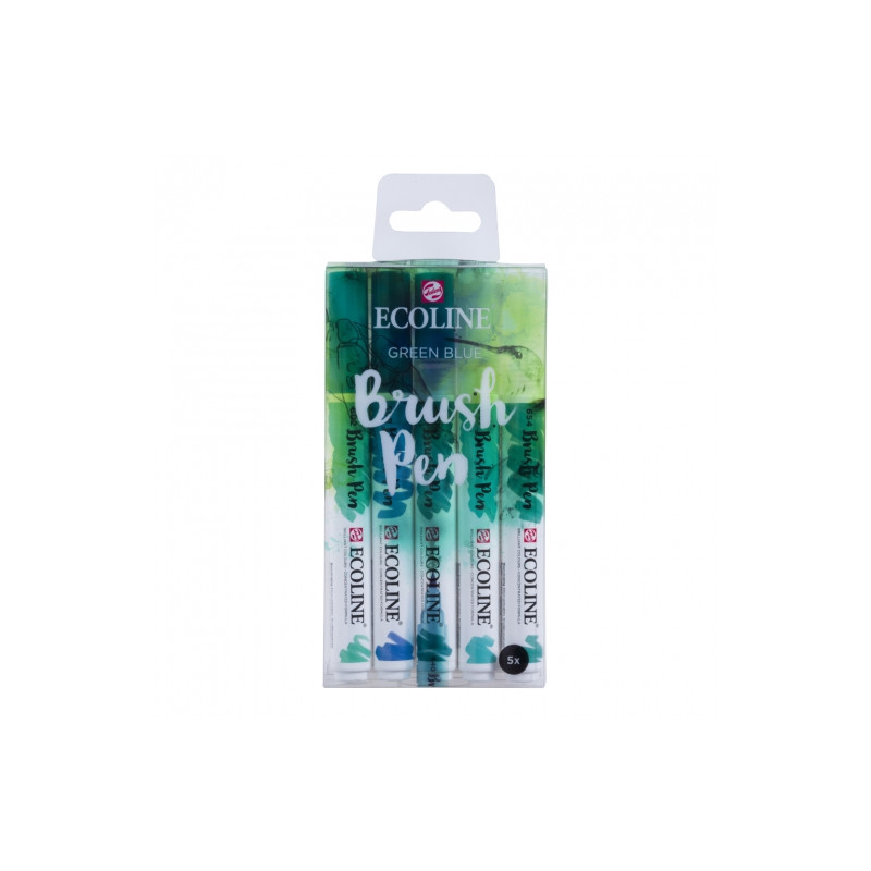 Talens ecoline green blue zestaw 5 pisaków - sklep plastyczny - szał d