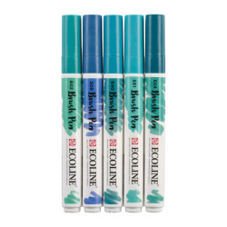 Talens ecoline green blue zestaw 5 pisaków - sklep plastyczny - szał d