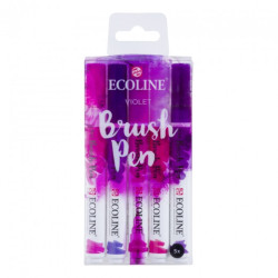 Talens ecoline violet zestaw 5 pisaków - sklep plastyczny - szał dla p