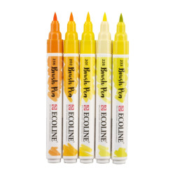 Talens ecoline yellow zestaw 5 pisaków - sklep plastyczny - szał dla p