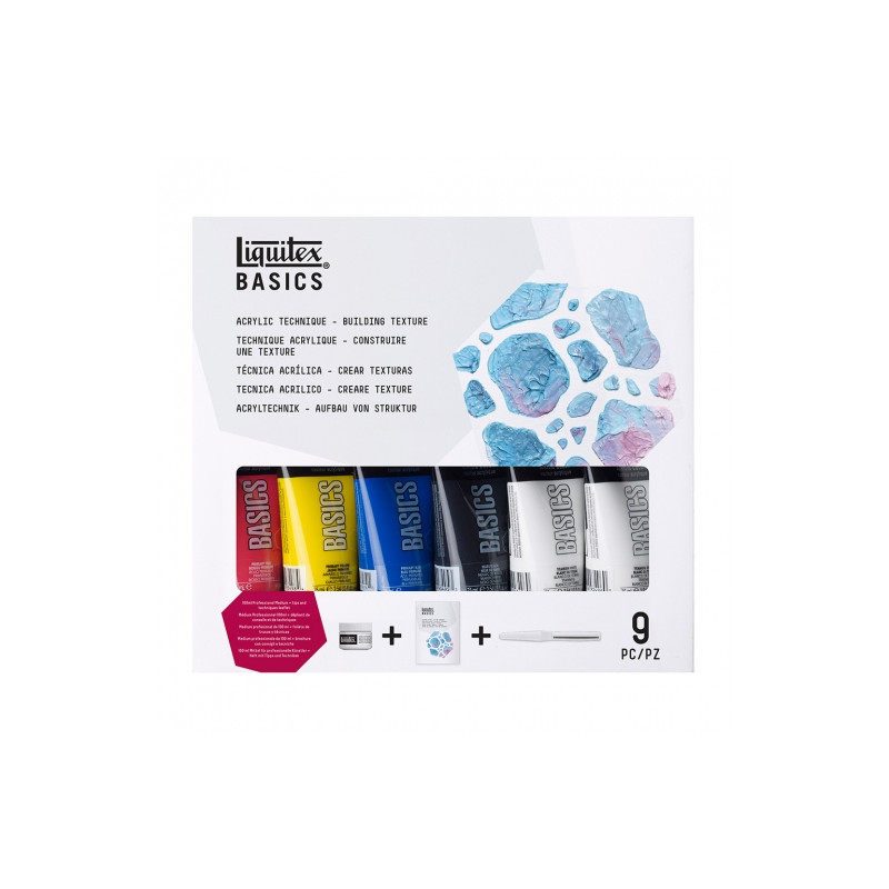 Liquitex basics acrylic building texture zestaw 9 elementów - sklep pl