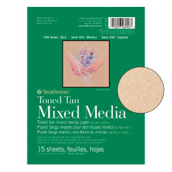 Block Strathmore s.400 toned tan mix media 300g 15ark