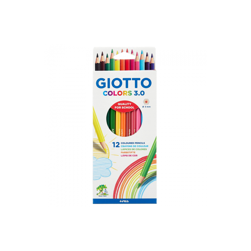 Giotto colors 3.0 zestaw 12 kredek szkolnych - sklep plastyczny - szał