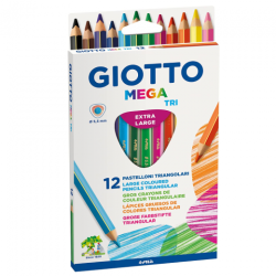 Giotto mega tri extra large zestaw 12 kredek trójkątnych - sklep plast