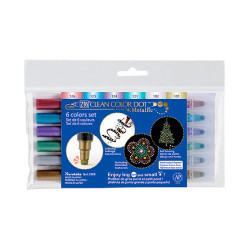 Kuretake clean color metallic dot set of 6 metallic pens