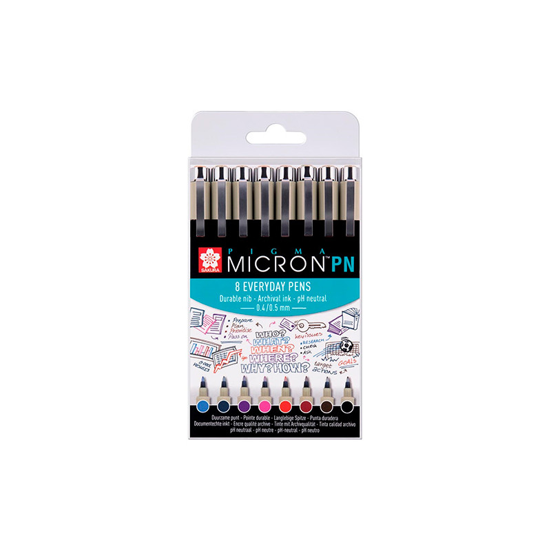Sakura pigma micron pn zestaw 8 cienkopisów - sklep plastyczny - szał