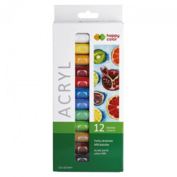 Happy Color zestaw farb akrylowych 12x12ml - sklep plastyczny - szał d