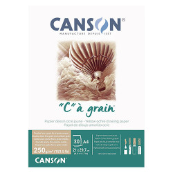 Block Canson "c" a grain yellow ochre 250g 30 sheets