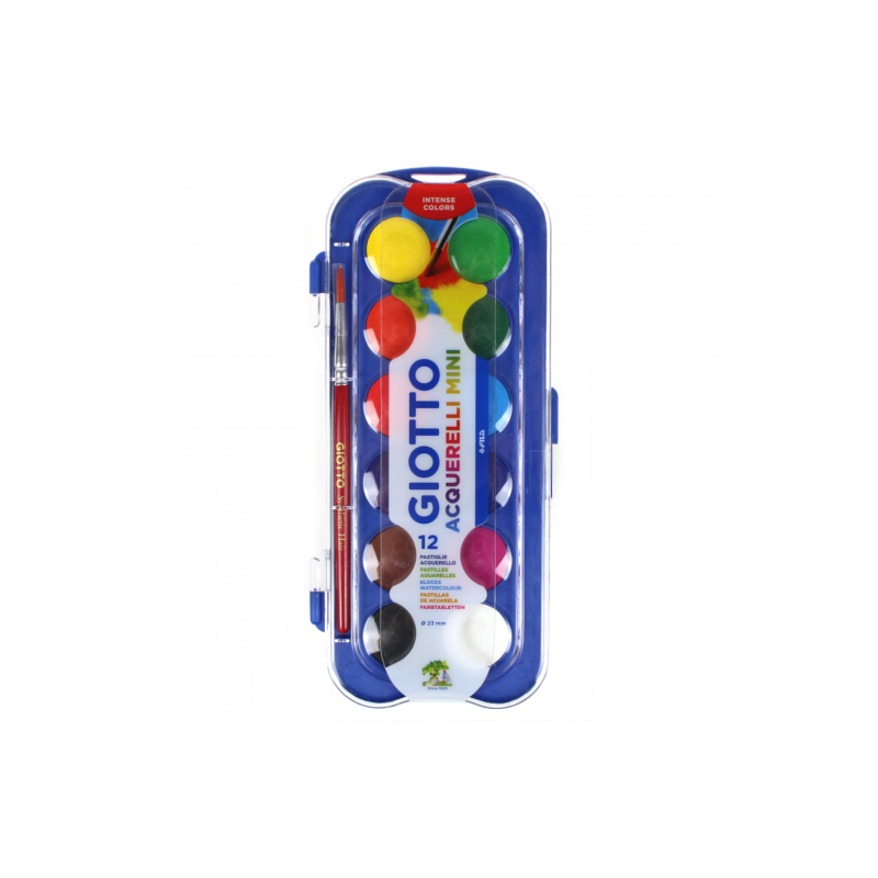 Giotto aquarelli mini akwarele w plastikowym opakowaniu 12 kolorów - s