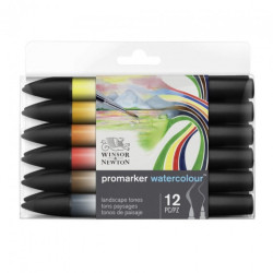 Winsor&Newton promarker watercolour landscape tones 12 pisaków - sklep