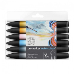 Winsor&Newton promarker watercolour sky tones 6 pisaków - sklep plasty